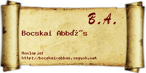Bocskai Abbás névjegykártya